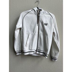 White CAT women's Hoodie Full Zip Sweatshirt Small‎ Clique NWOT